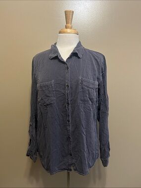 Maurices Washed Charcoal Button-Down Shirt